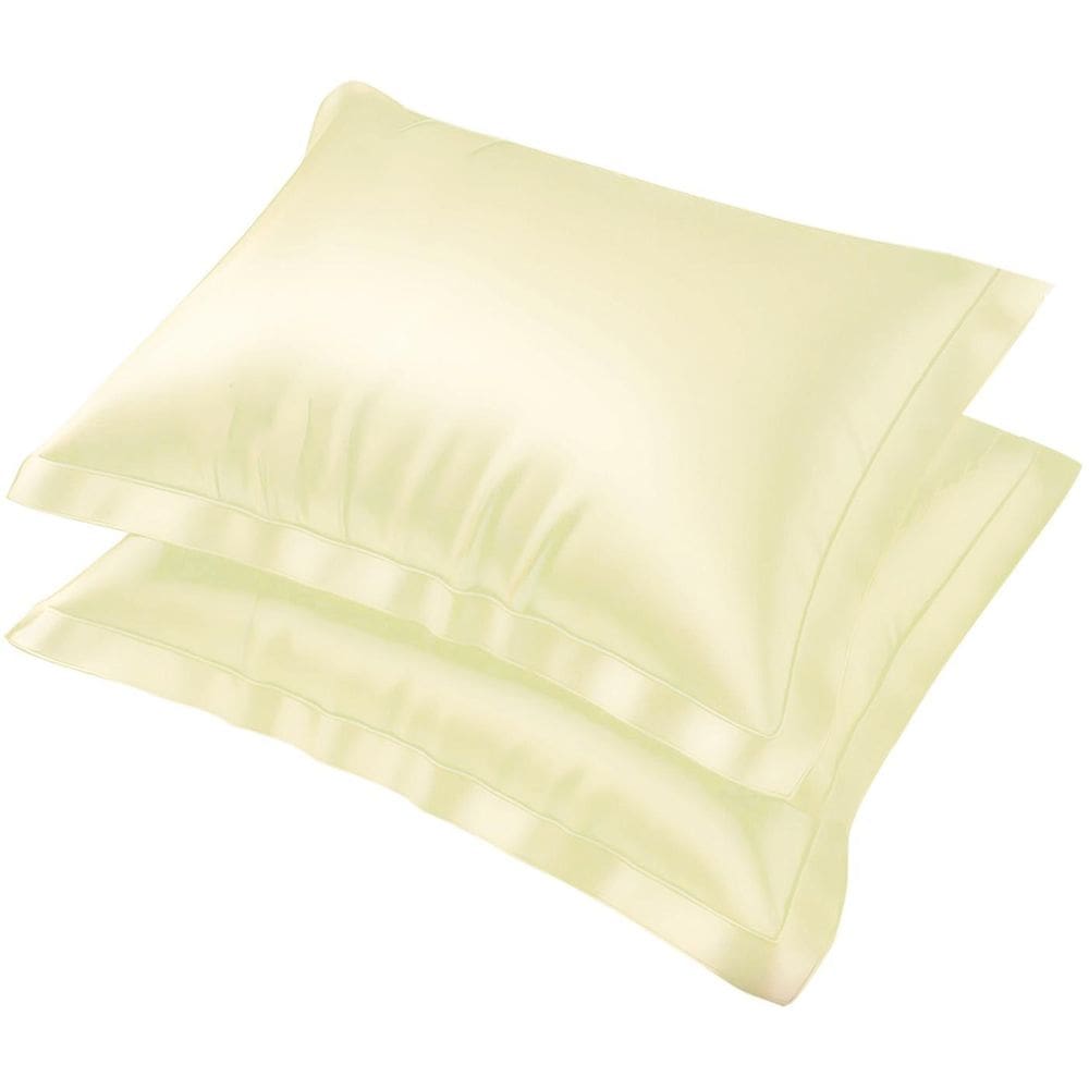 Kit 2 Fronha De Cetim Palha Com Aba Toque Seda Antifriiz