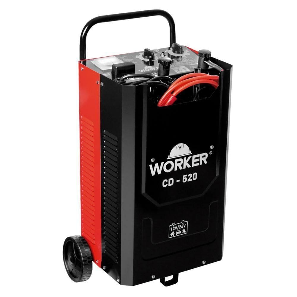Carregador De Bateria 60/750ah 12/24v Bivolt Com Aux. Partida Cd520 Worker