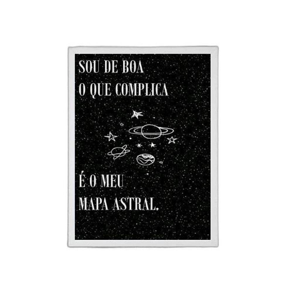 Quadro A Culpa É Do Meu Mapa Astral 33X24Cm Com Vidro Branca