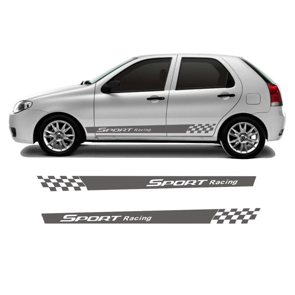 Adesivo Sport Racing Palio 4 Portas Hatch Faixa Lateral