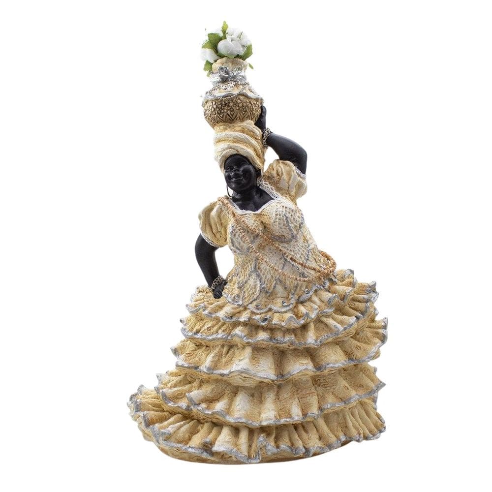 Imagem Baiana Lavagem Do Bonfim Luxo Cor Marfim Resina 30 Cm