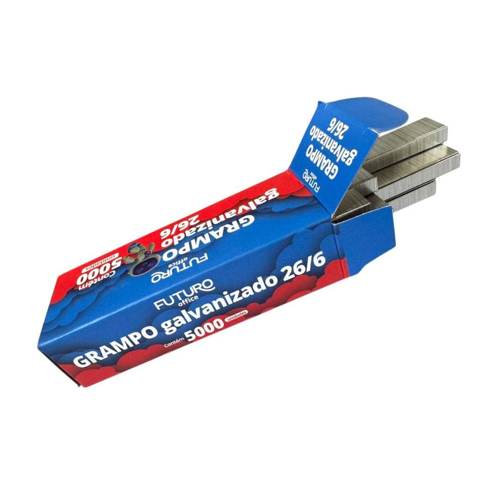 Grampo Galvanizado 26/6 Caixas Com 10Mil Prendedor De Folhas