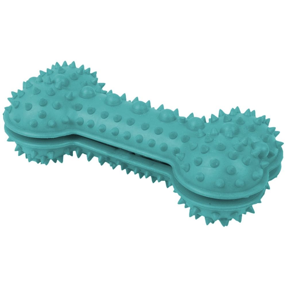 Juguete para Perros Interactivo Pet Life® `Denta-Bone` de TPR Durable para Esconder Premios, Limpiar Dientes y Masticar