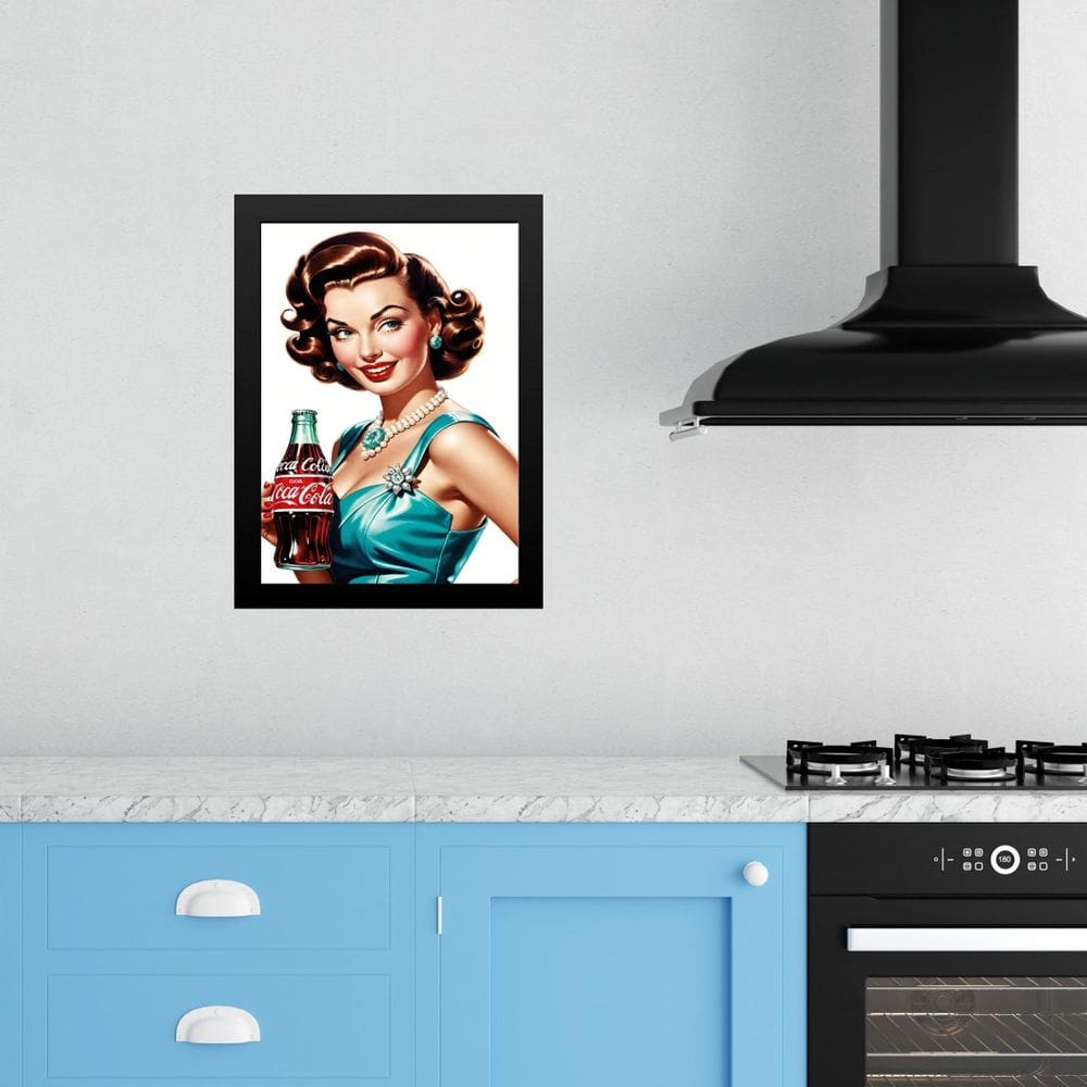 Quadro Decorativo Cozinha Pin Up Refrigerante 45X34Cm Vidro