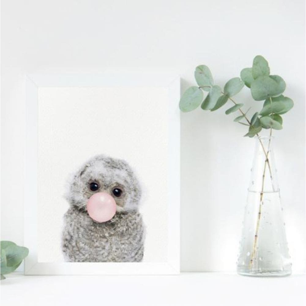 Quadro Decorativo Corujinha Chicletes 45X34Cm