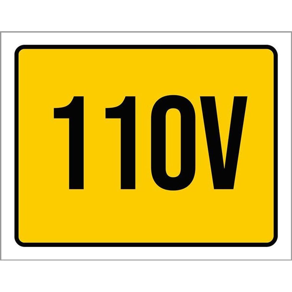 Placa De Sinalização - Atenção 110 Volts 36X46