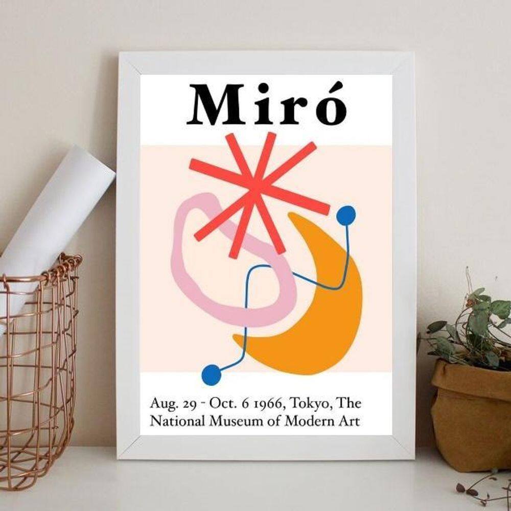 Quadro Decorativo Miró - Museum Of Modern Art 45X34Cm Vidro