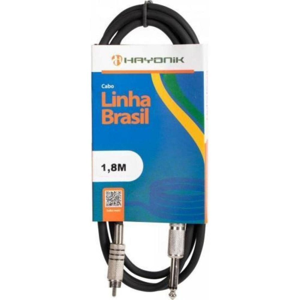 Cabo De Áudio Linha Brasil P10 Mono X 2 Rca 1,8M Preto