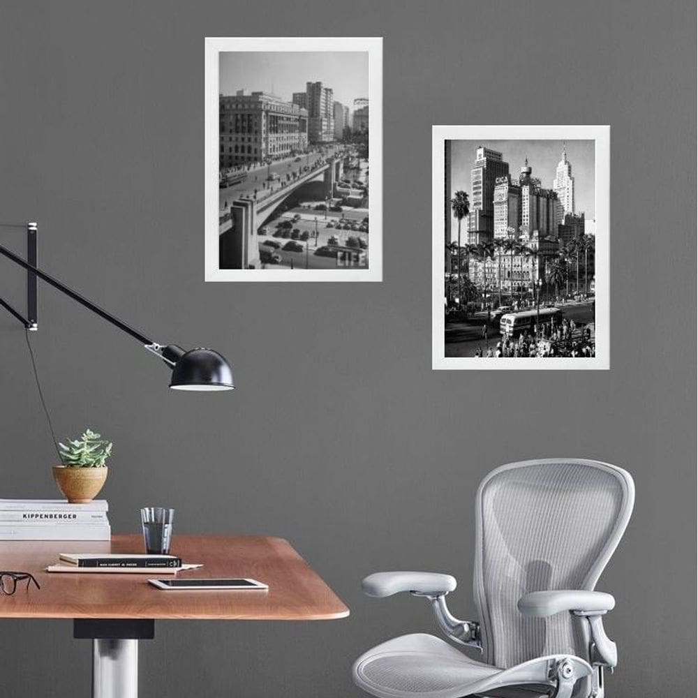 Kit 2 Quadros Fotografias Antigas 45X34Cm