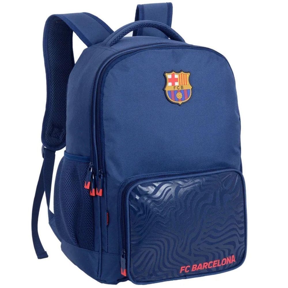 Mochila Barcelona De Costas Azul Oficial Escolar - Xeryus