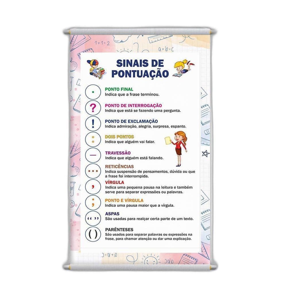 Banner Didático Escolar Sinais De Pontuação 120X65Cm