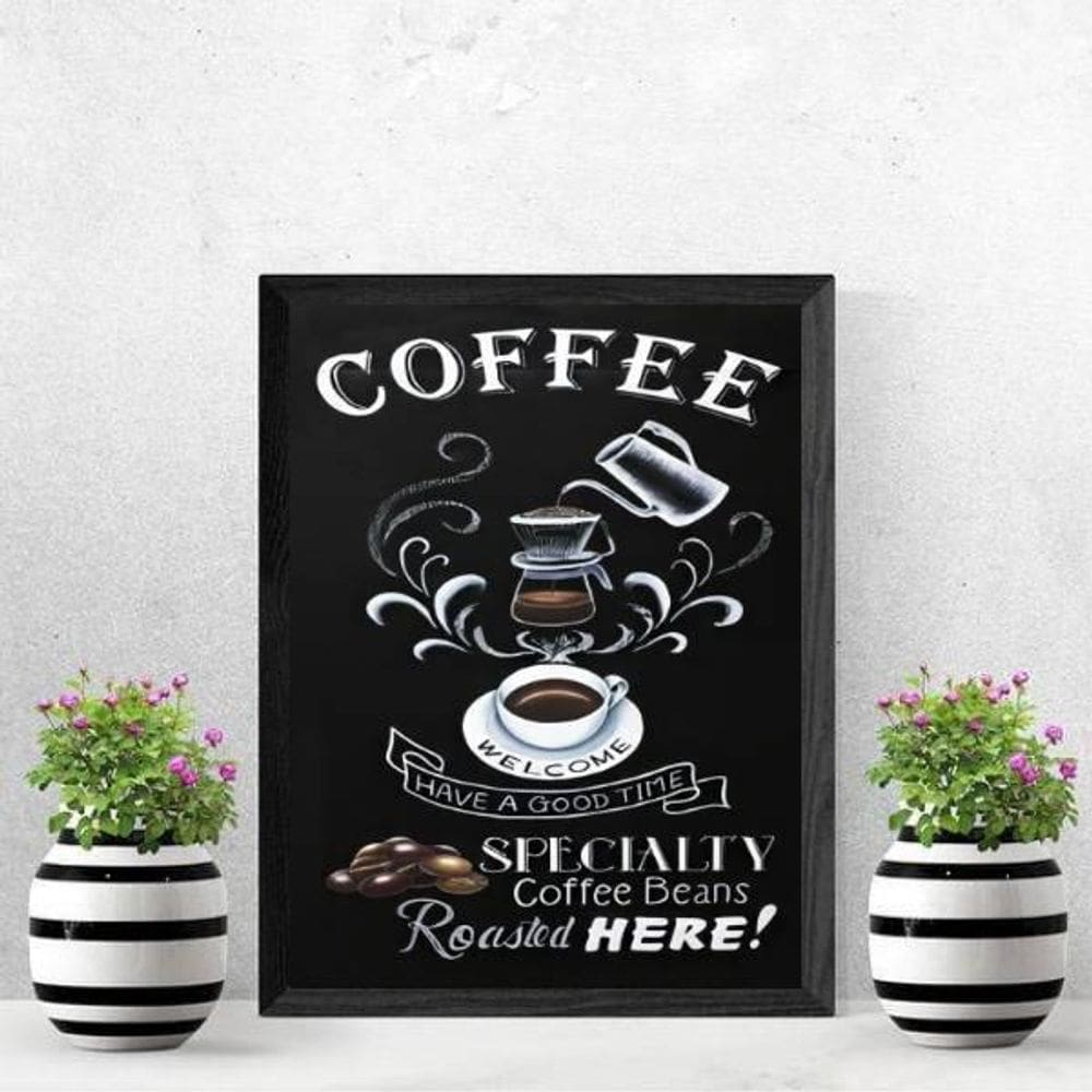 Quadro Decorativo Welcome Coffee 45X34Cm