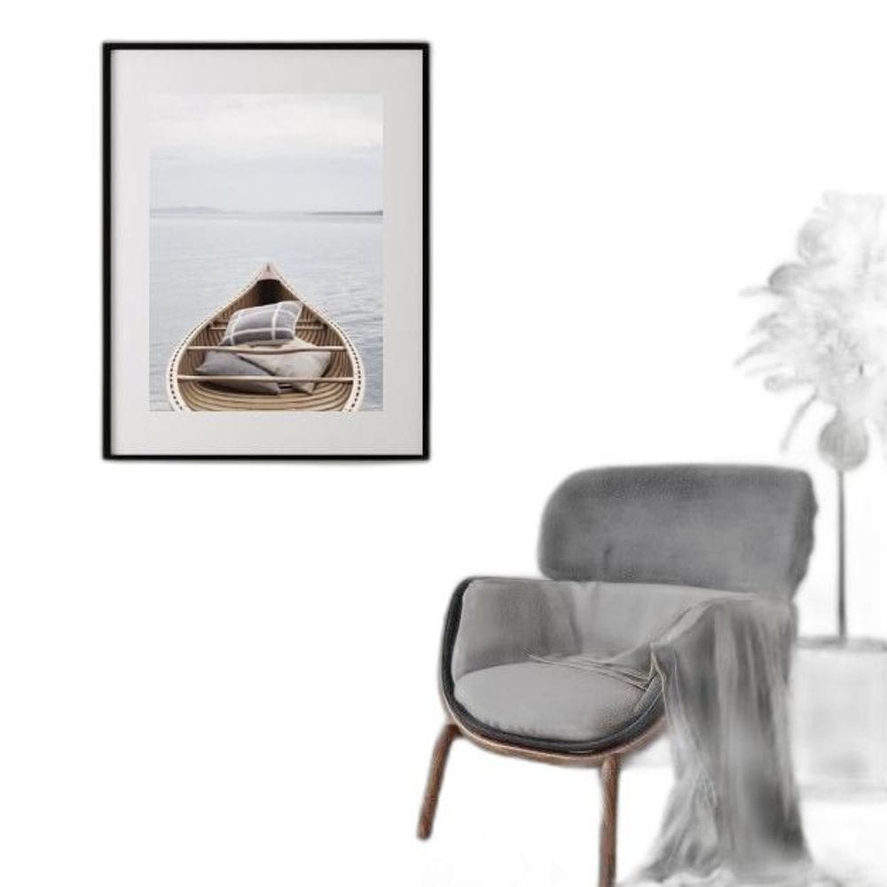 Quadro Foto Praia Soft Relax Canoa - 60X48Cm