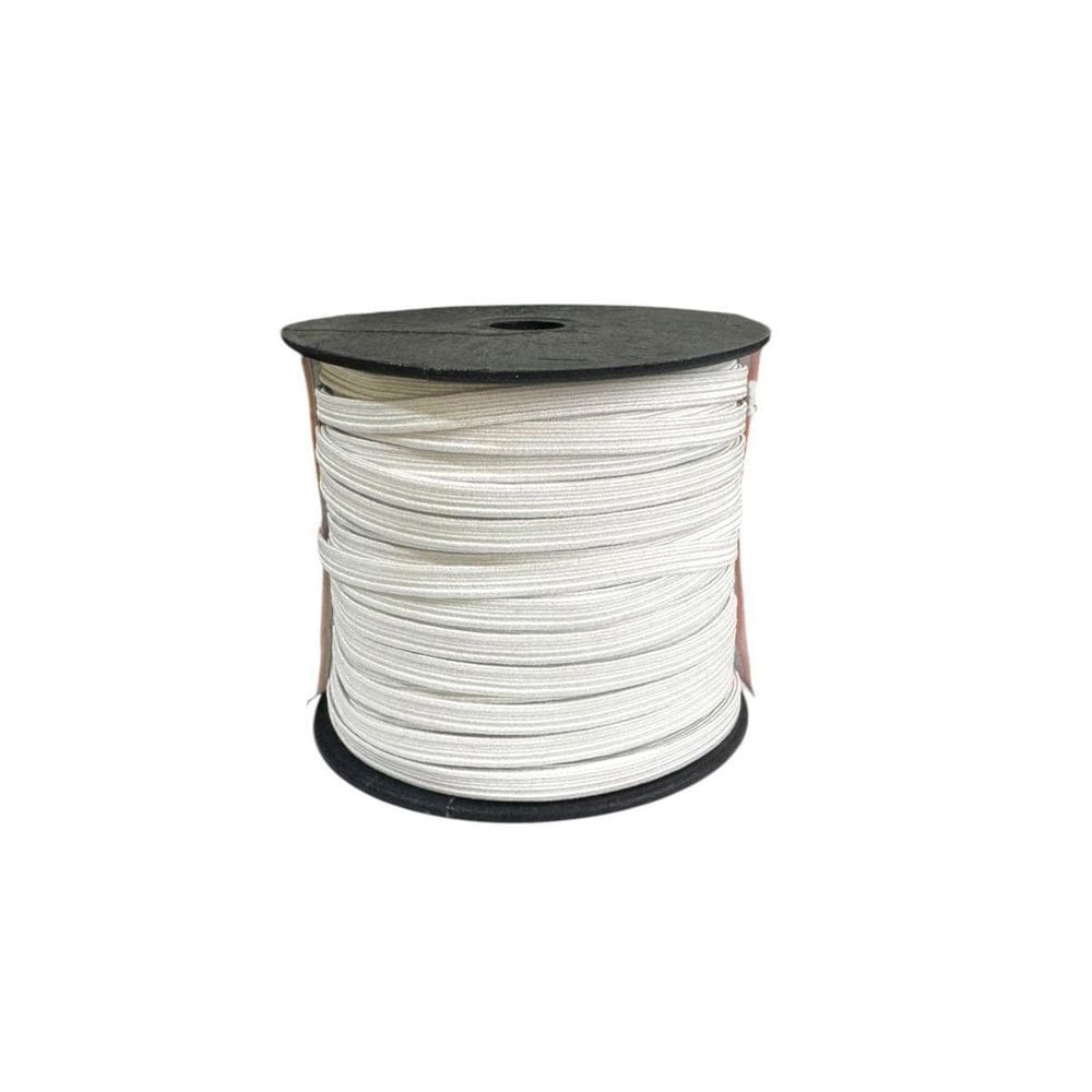 Kit 2 Rolos Elásticos Chato Número 8 De 0.5Mm Branco De 50M