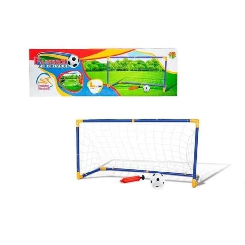 Kit Trave E Bola Infantil Chute Gol Rede Com Bomba De Ar