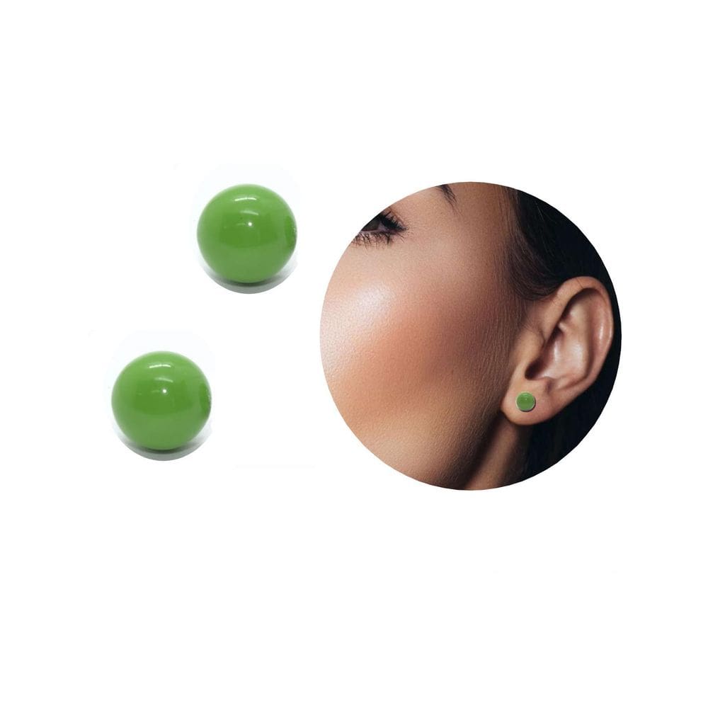 Brinco Pérola Sintético Colorido 10Mm Delicado Estilo