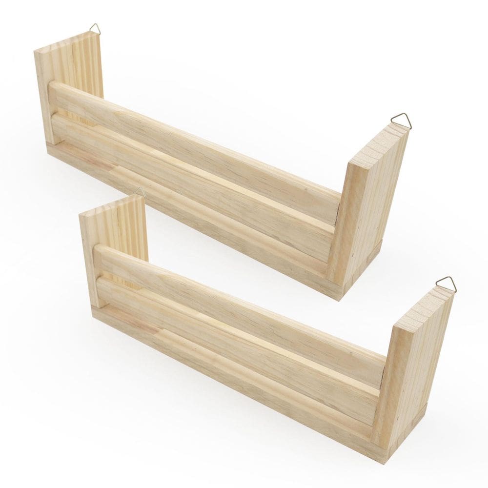 Kit 2 Prateleira Porta Livros Decoração Temperos Condimentos