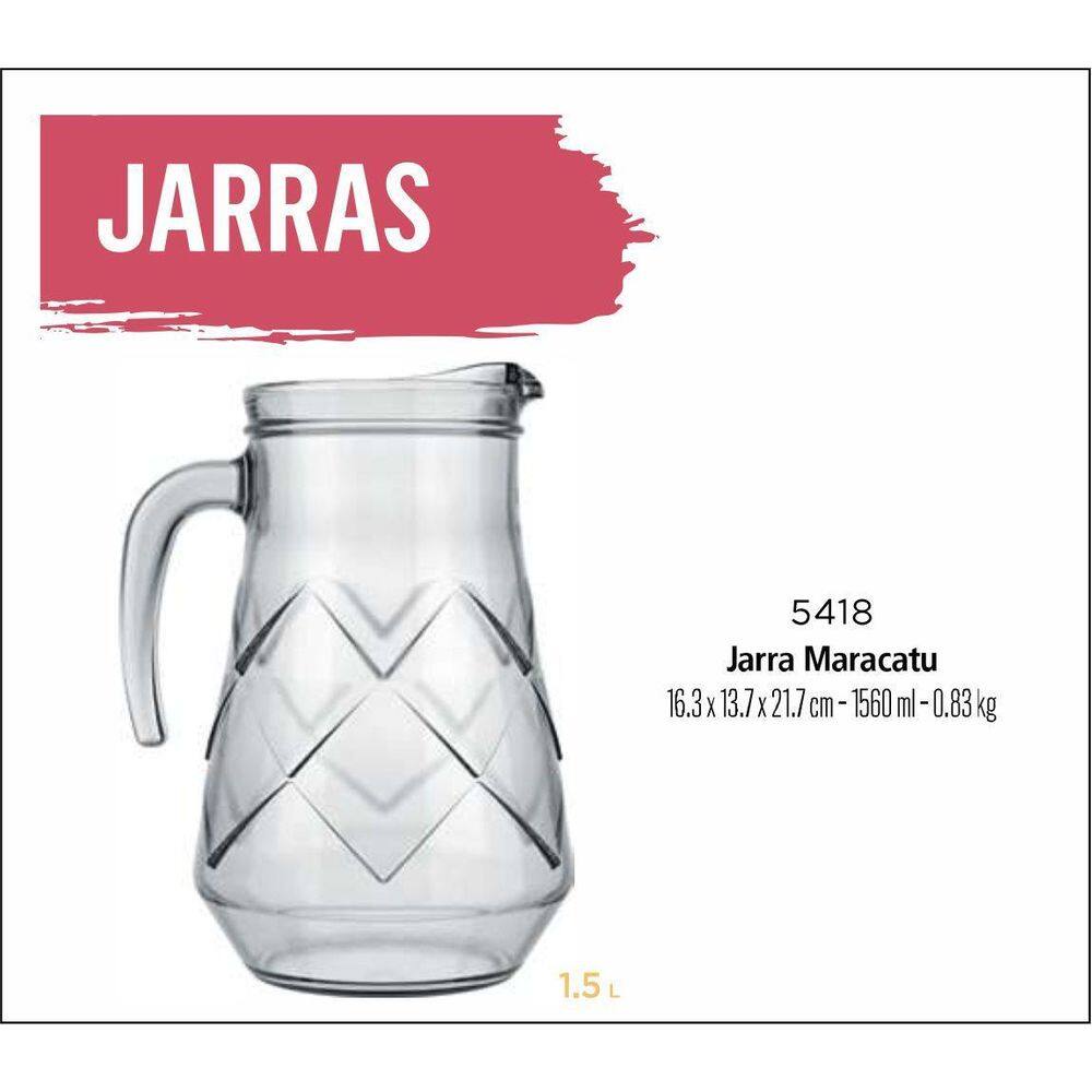 03 Jarras De Vidro Suco Maracatu 1,5 Litros