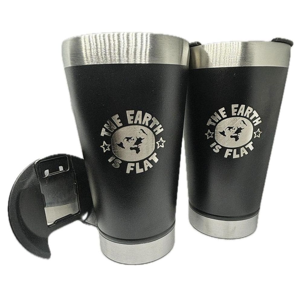 2 Copos Térmicos Terra Plana The Earth Is Flat 500Ml + Tampa