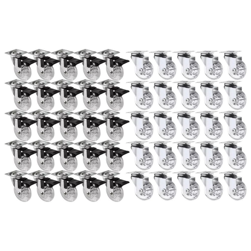 Kit 50 Rodízio Giratório Em Gel Rodinha Silicone Móveis 35Mm