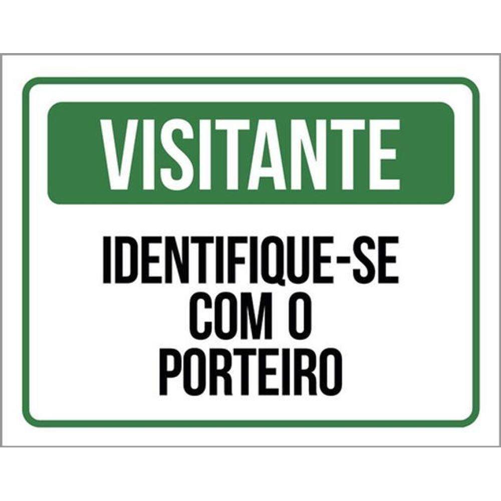 Kit 10 Placas Visitante Identifique-Se Porteiro 36X46
