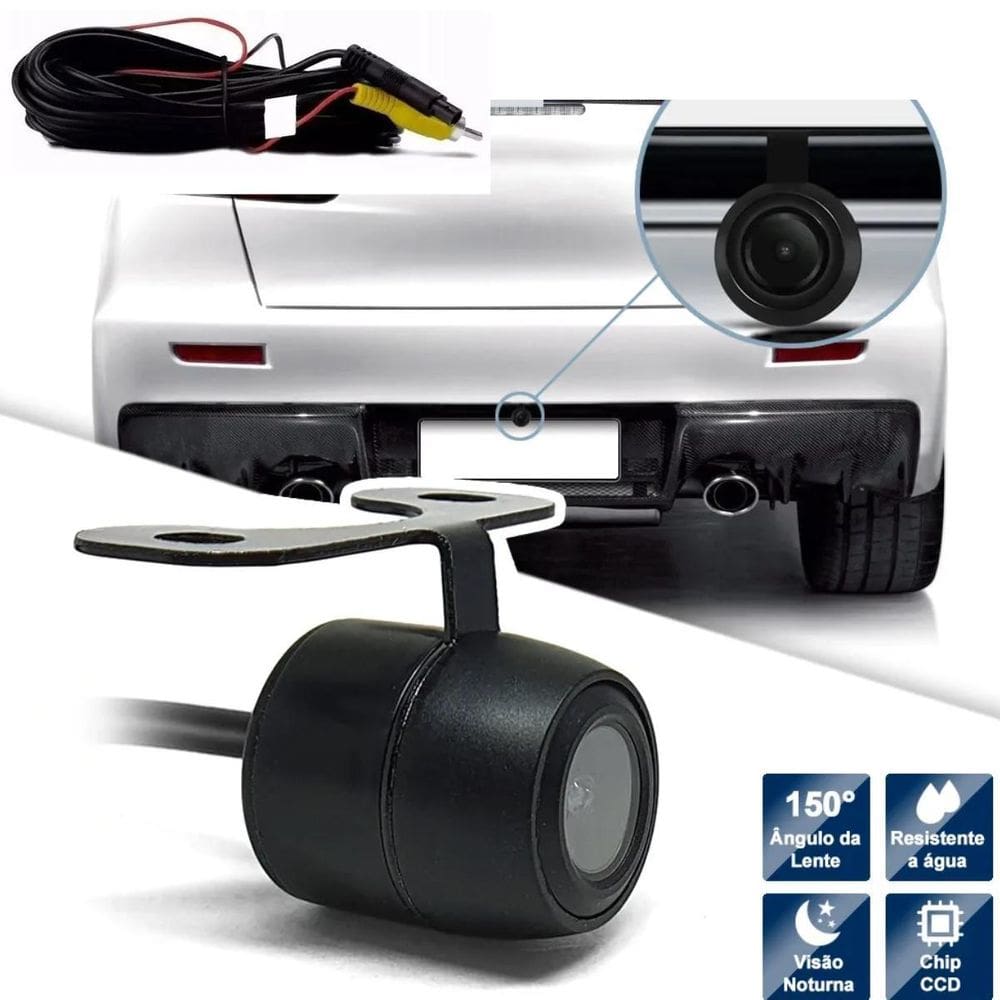 Câmera De Ré Automotiva Universal Com Alta Resistência