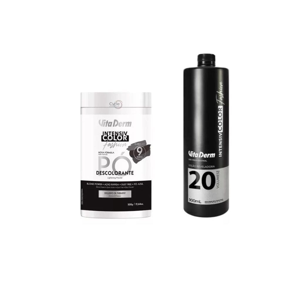 Kit 1 Pó Descolorante + 1 Ox 20 Vol. 900Ml Vita Derm