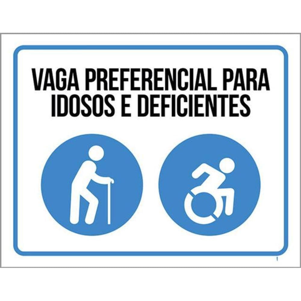 Kit 5 Placas De Vaga Preferencial Idosos 36X46