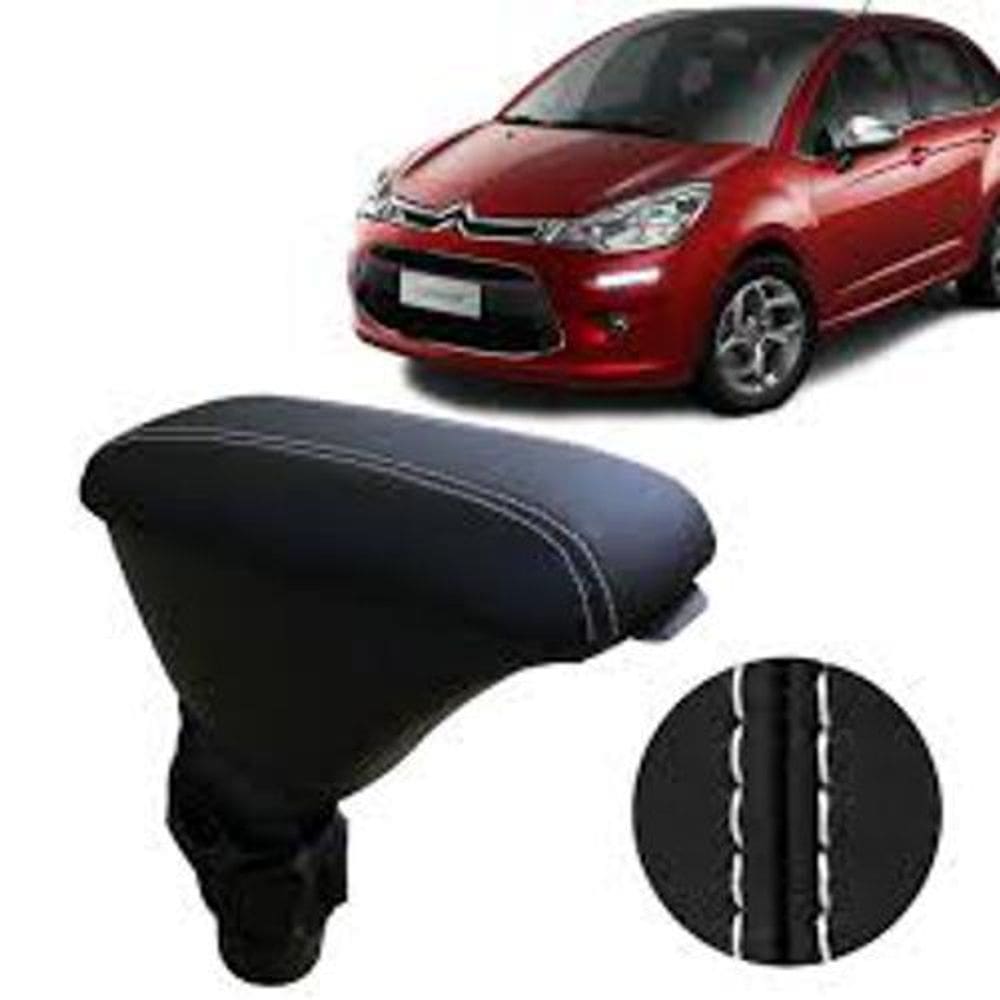 Apoio De Braço Fiat Argo Tecido Preto C/Costura Branca