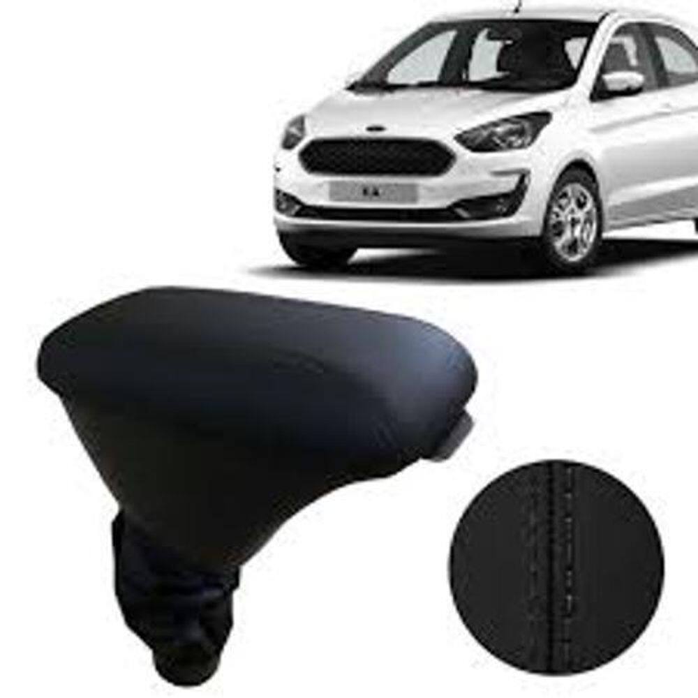 Apoio De Braço Ford Ka sintético Preto C/Costura Cinza