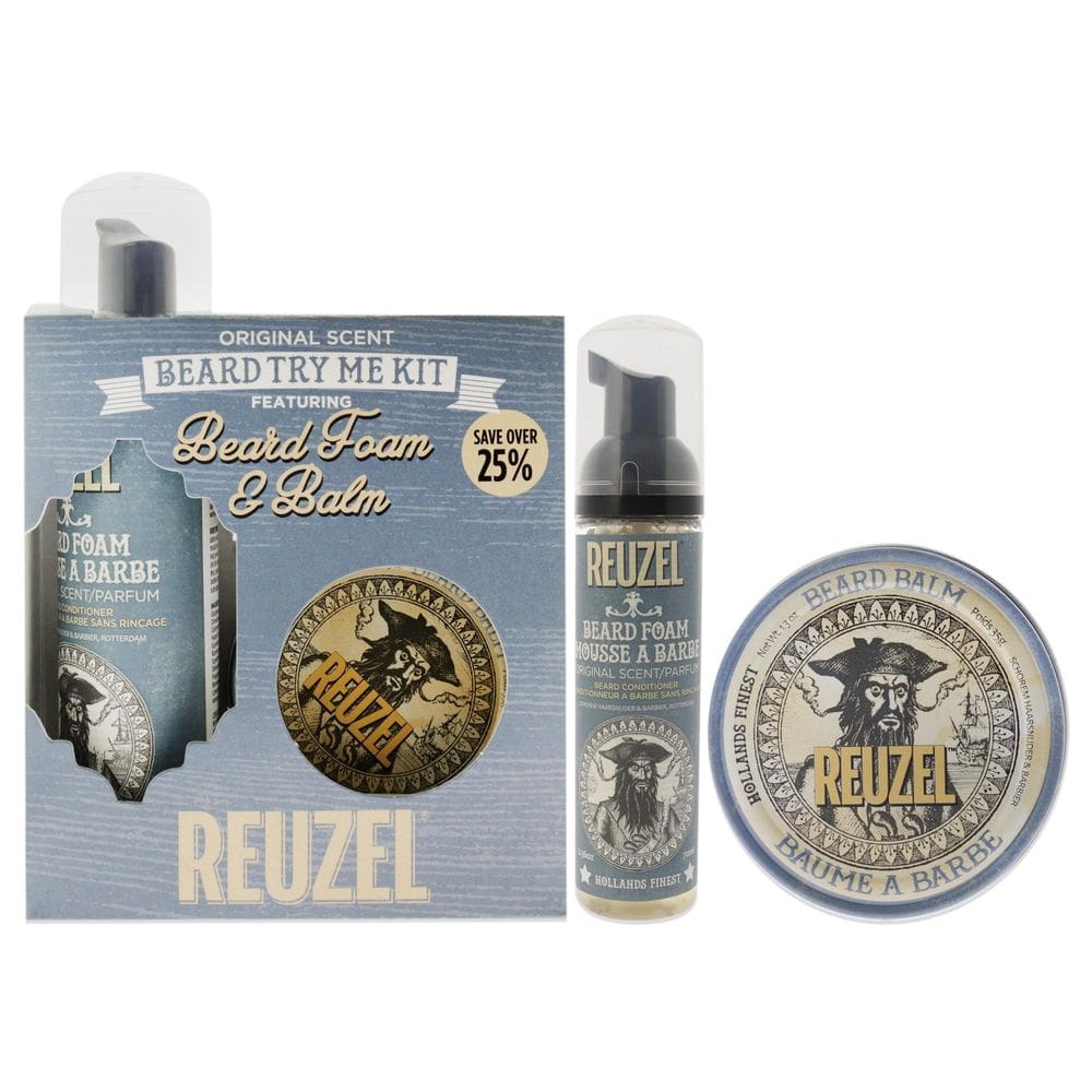 Kit Beard Try Me Reuzel para homens com bálsamo e sabonete para barba