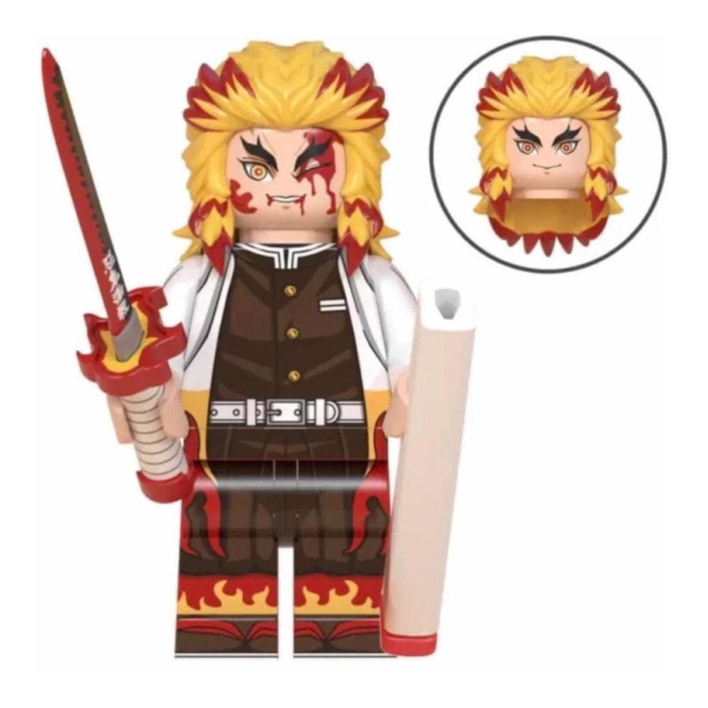 Boneco Blocos De Montar Rengoku Kyoujurou Demon Slayer Mangá