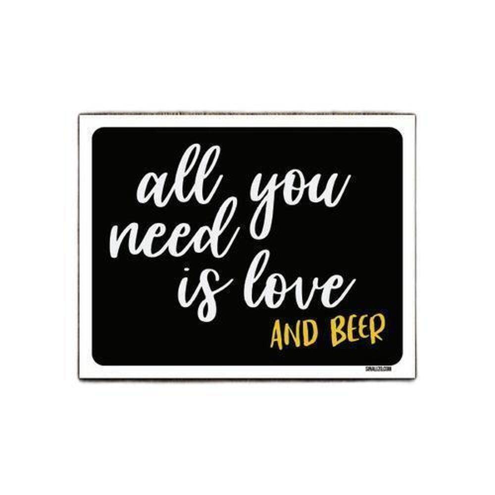 Kit 5 Placas Decorativa - All You Need Is Love And Beer