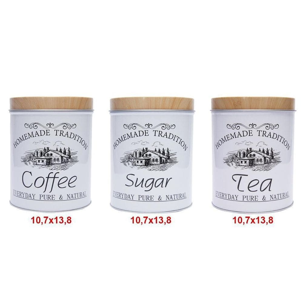 Jogo Com 03 Latas Decorativas De Metal 10.7X13.8Cm