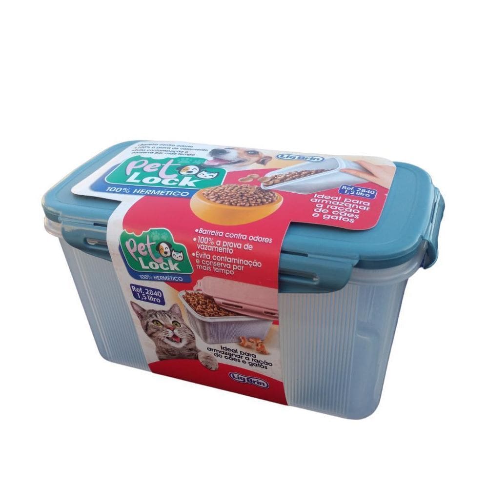 Pote Guarda Ração Pet Hermético Com Tampa Anti-Odor Cão Gato