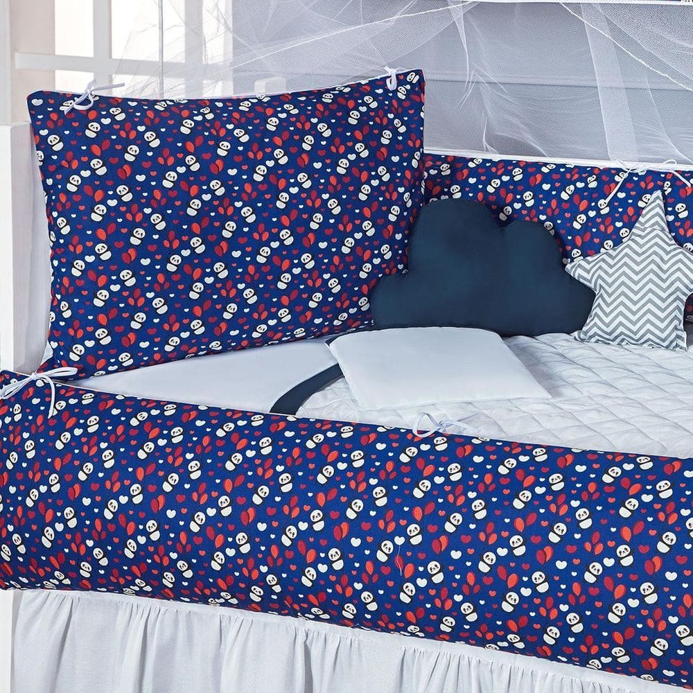 Kit Berço Americano Ursinho Panda Kit Protetor Berço Bebe