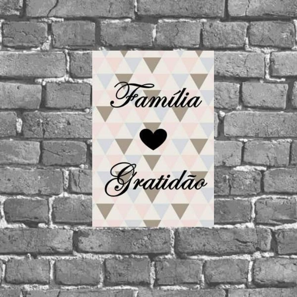 Placa Decorativa Família Gratidão 18X27Cm