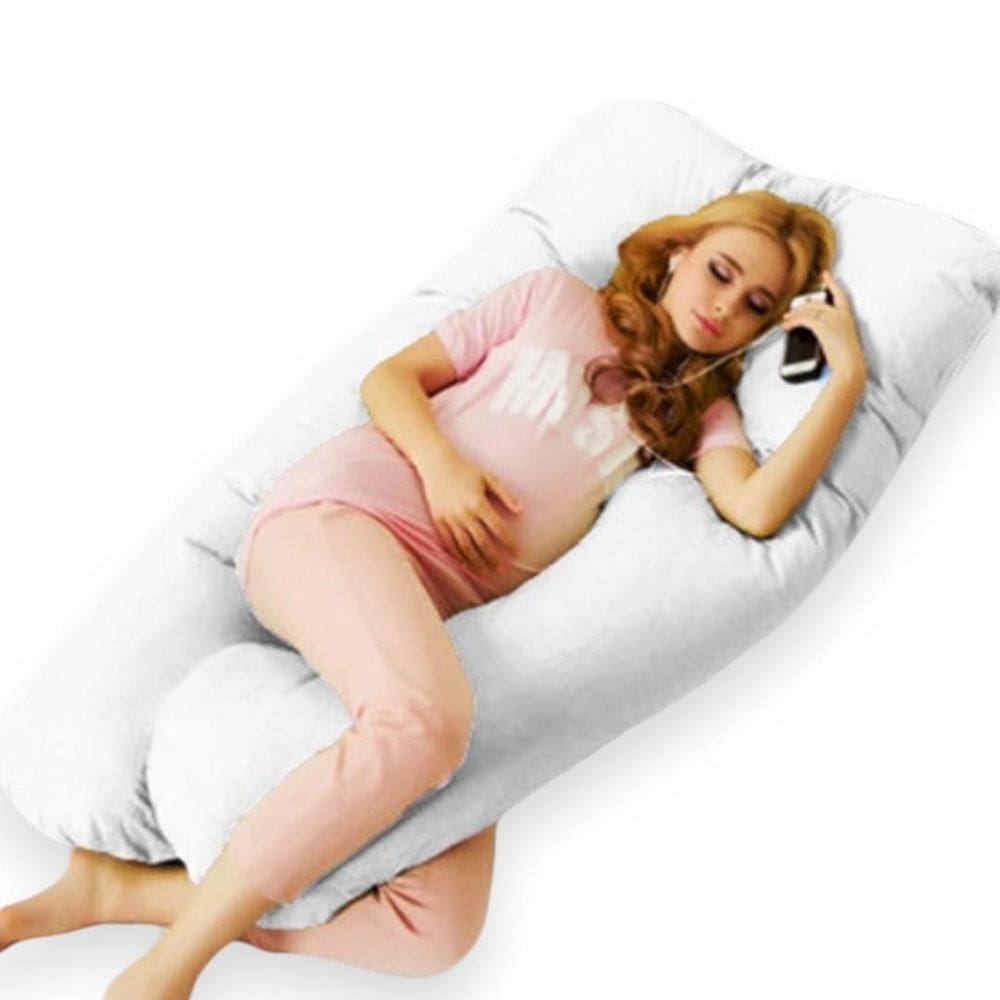 Travesseiro De Corpo Para Gestante Apoio Gravida Branco
