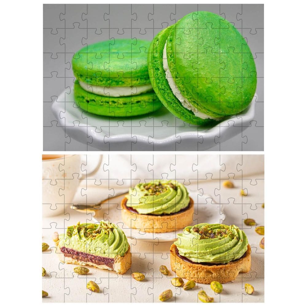Kit 2 Quebra-Cabeças Pistache Sobremesas De 60 Peças