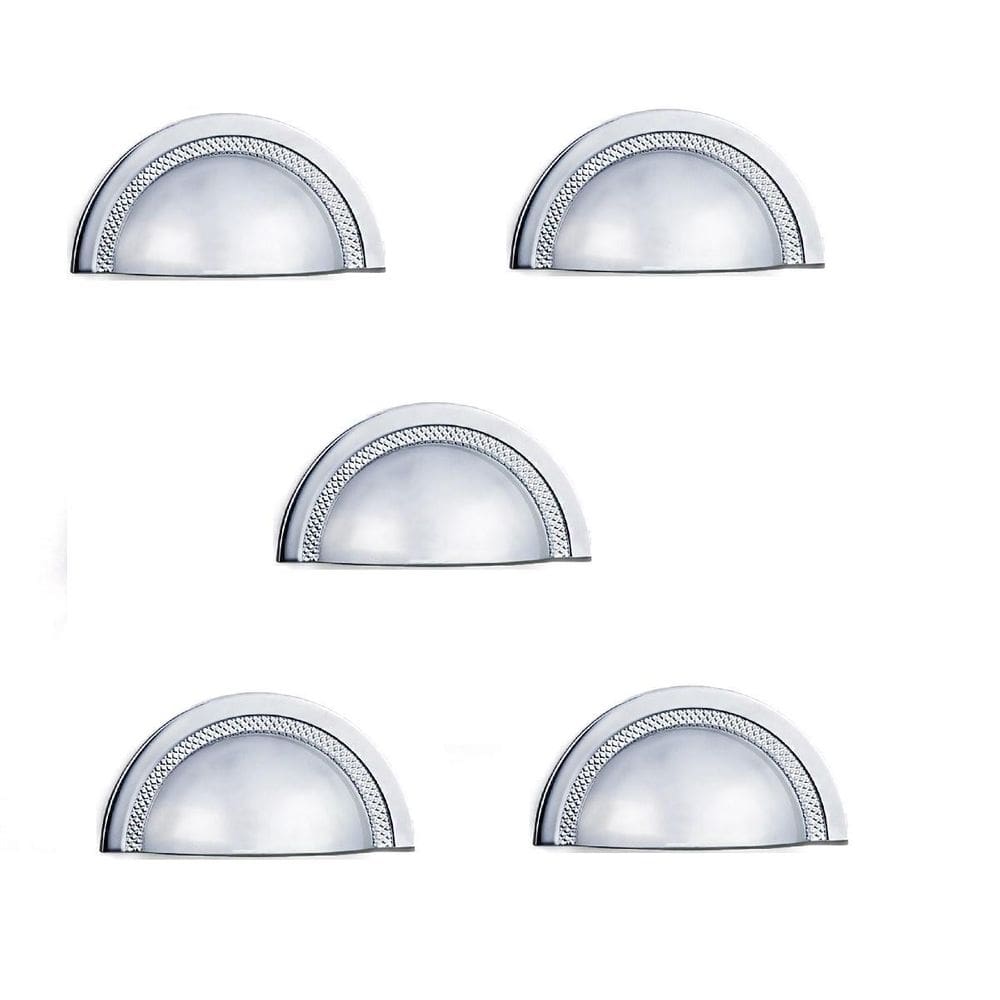 Kit 5 Puxador Shell 48Mm Zen Cromado Zp4319.1 Concha