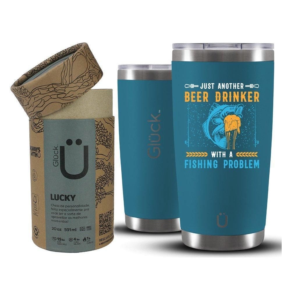 Copo Térmico Gluck Lucky Future Fishing & Beer Drinker 591Ml