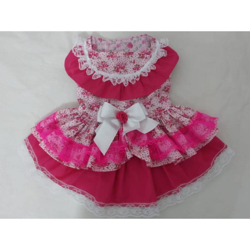 Vestido Pet Festa Junina Florido Luxuoso - Tamanho M