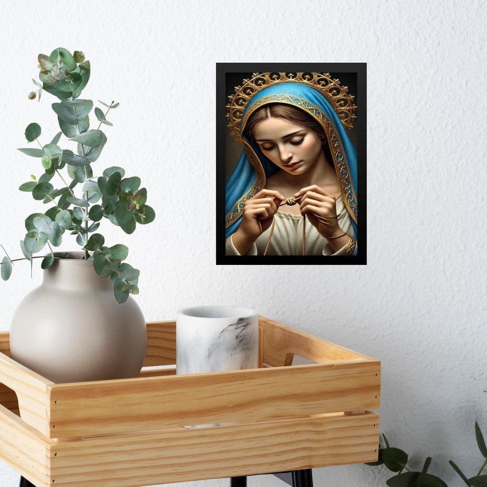 Quadro Sacro Nossa Senhora Desatadora Dos Nós 24X18Cm Vidro