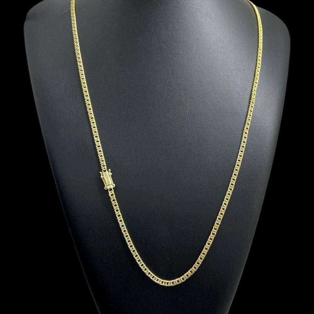 Corrente Grumet 3Mm Fecho 750 Luxo Banhado A Ouro 18K