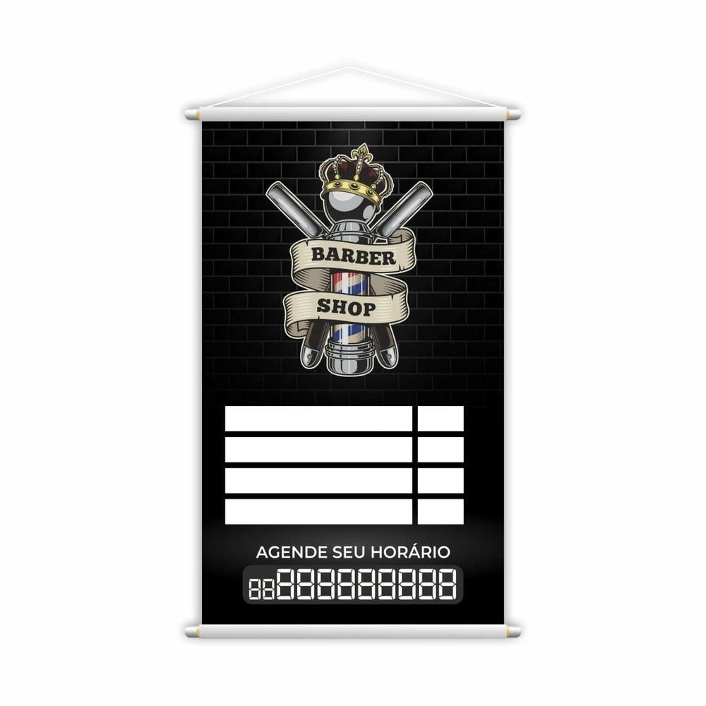 Banner Barber Shop Agende Seu Horário Contato Grande