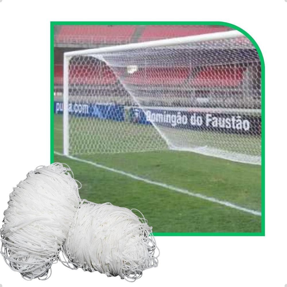 Par De Rede De Futebol Campo Colméia Fio 4Mm Seda Sports