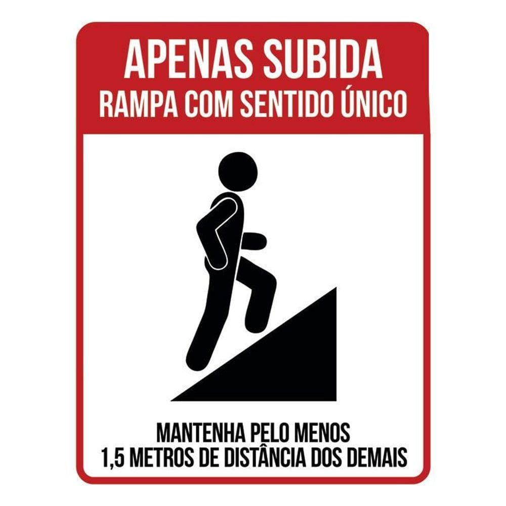 Placa Sinalização - Apenas Subida Rampa Sentido Único 36X46