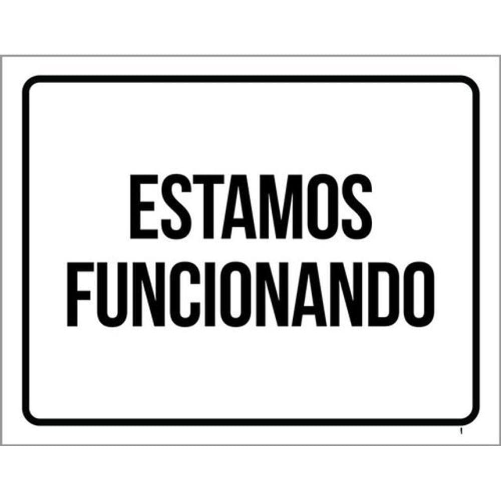 Kit 3 Placas Estamos Funcionando Preta 36X46