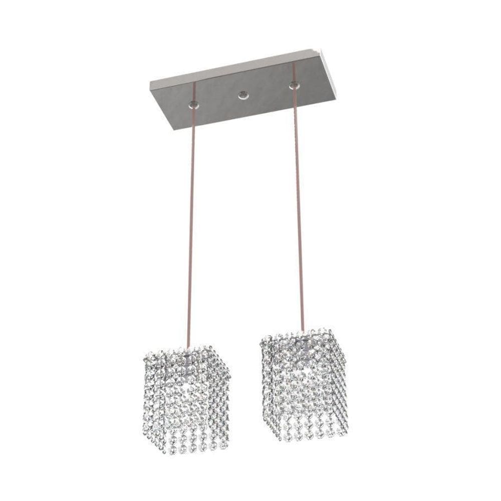 Luminária Pendente De Cristal L30X12Cm Mesa Balcão Quarto Bancada Passa Prato