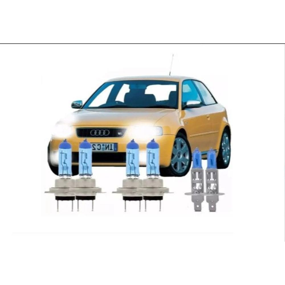 Kit Lâmpada Super Branca Audi A3 1997 A 2006 Techone H7 H1